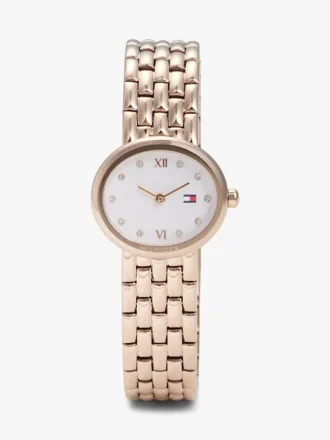 25MM Oval Crystal Accent Link Watch
