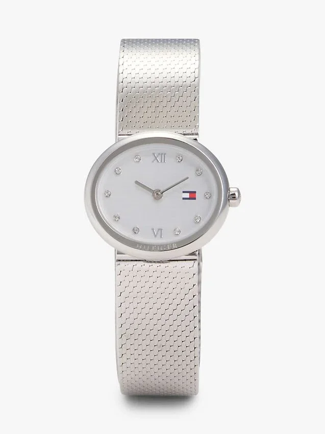25MM Oval Crystal Accent Mesh Watch 25MM Oval Crystal Accent Mesh Watch