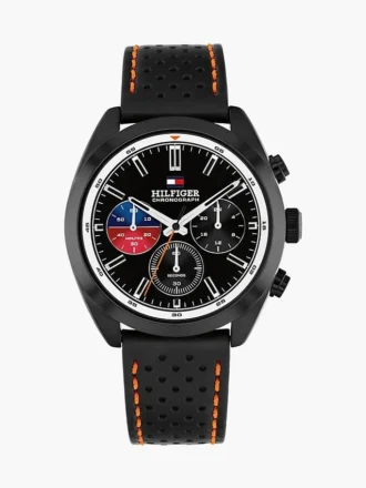 40MM Leather Strap Chronograph Watch