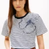 Abstract Floral Print Stripe T-Shirt Abstract Floral Print Stripe T-Shirt