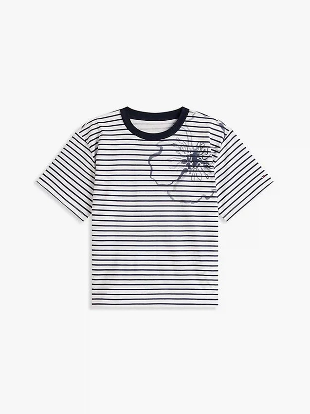 Abstract Floral Print Stripe T-Shirt Abstract Floral Print Stripe T-Shirt