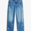 Allover Crest Mid-Rise Barrel Jean Allover Crest Mid-Rise Barrel Jean
