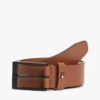 Allover Flag Logo Leather Belt Allover Flag Logo Leather Belt
