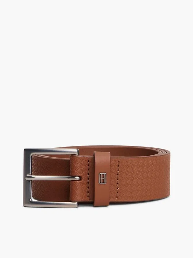 Allover Flag Logo Leather Belt Allover Flag Logo Leather Belt