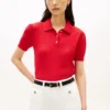 Allover Flag Logo Pointelle Sweater Polo Allover Flag Logo Pointelle Sweater Polo