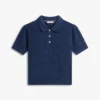 Allover Flag Logo Pointelle Sweater Polo Allover Flag Logo Pointelle Sweater Polo