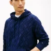 Allover Flag Logo Velour Jacquard Hoodie Allover Flag Logo Velour Jacquard Hoodie