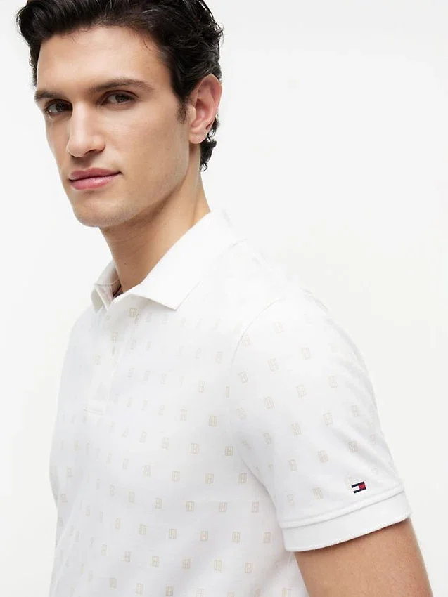 Allover Flag Print Interlock Polo Allover Flag Print Interlock Polo