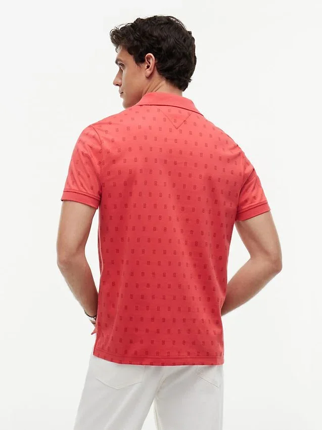 Allover Flag Print Interlock Polo Allover Flag Print Interlock Polo