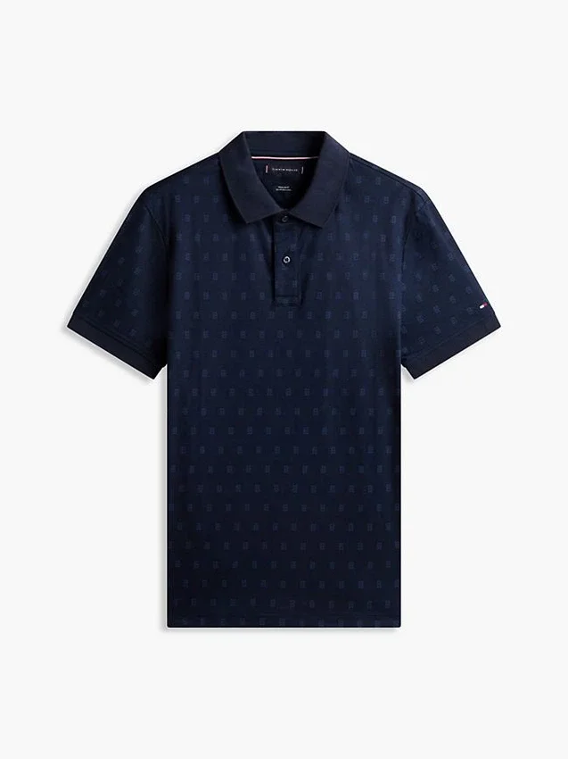 Allover Flag Print Interlock Polo Allover Flag Print Interlock Polo