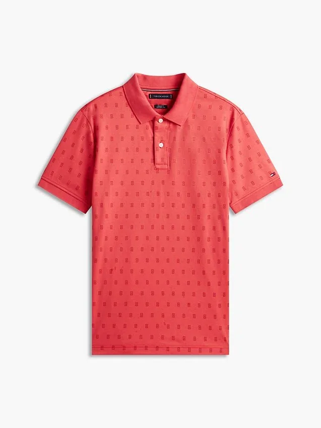 Allover Flag Print Interlock Polo Allover Flag Print Interlock Polo