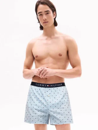 Allover Flag Print Woven Boxer