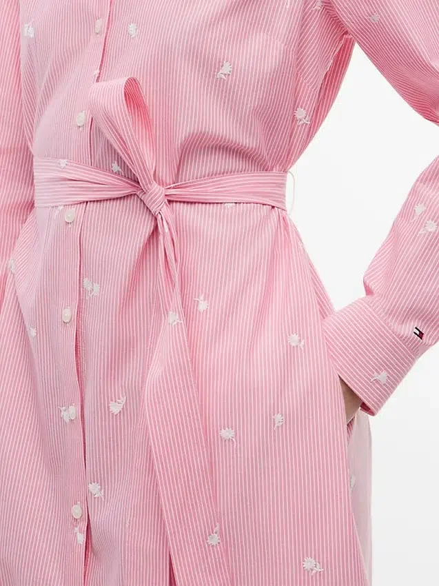 Allover Floral Striped Midi Shirtdress Allover Floral Striped Midi Shirtdress