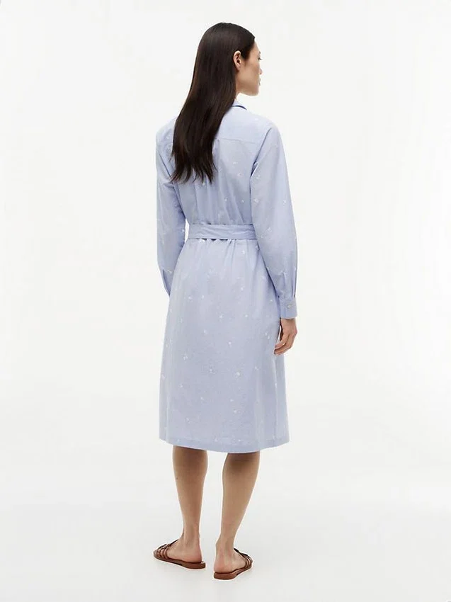 Allover Floral Striped Midi Shirtdress Allover Floral Striped Midi Shirtdress
