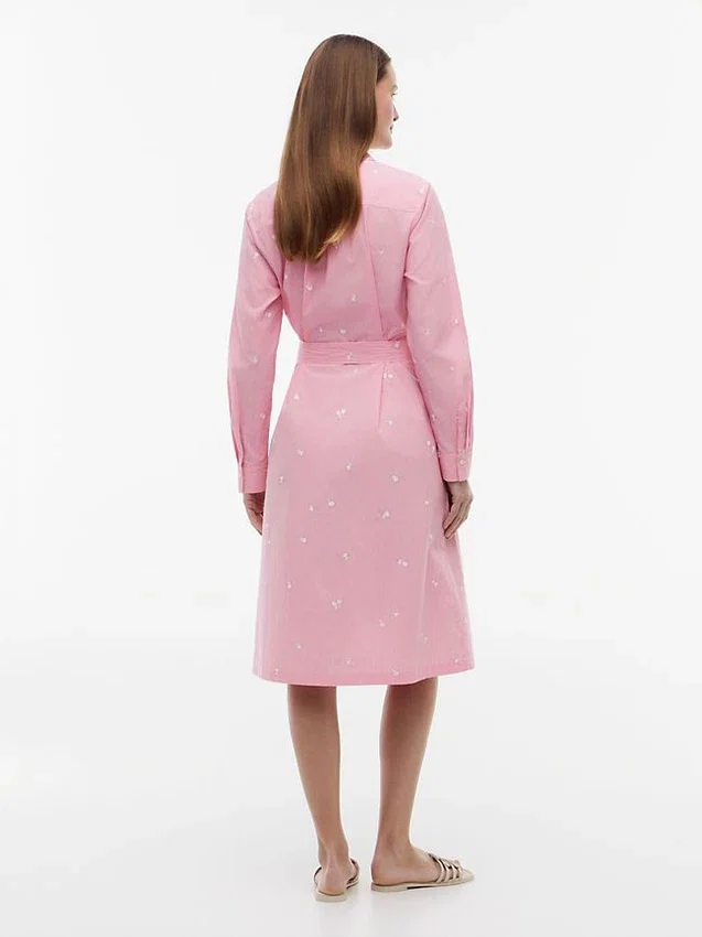 Allover Floral Striped Midi Shirtdress Allover Floral Striped Midi Shirtdress