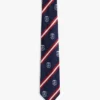 Allover Monogram Crest Striped Silk Tie