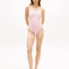Allover Script Monogram Halter Swimsuit Allover Script Monogram Halter Swimsuit