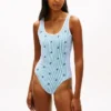 Allover Script Monogram Scoop Swimsuit Allover Script Monogram Scoop Swimsuit
