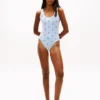 Allover Script Monogram Scoop Swimsuit Allover Script Monogram Scoop Swimsuit