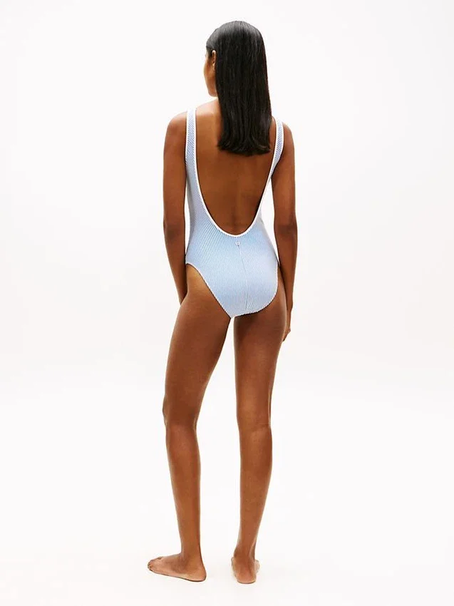 Allover Script Monogram Scoop Swimsuit Allover Script Monogram Scoop Swimsuit