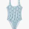 Allover Script Monogram Scoop Swimsuit Allover Script Monogram Scoop Swimsuit