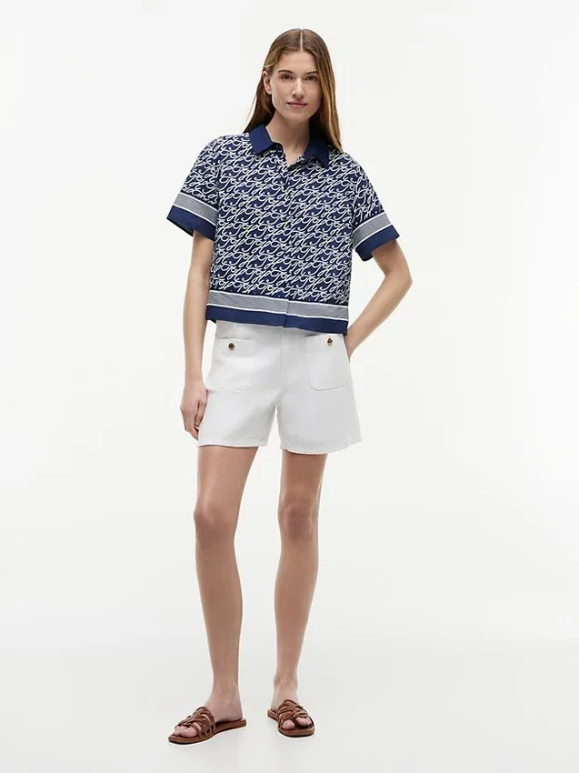 Allover Script Monogram Voile Shirt Allover Script Monogram Voile Shirt