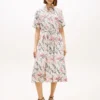 Animal Print Linen Midi Shirtdress