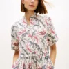 Animal Print Linen Midi Shirtdress
