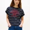Arch Logo Striped Dolman Sleeve T-Shirt Arch Logo Striped Dolman Sleeve T-Shirt