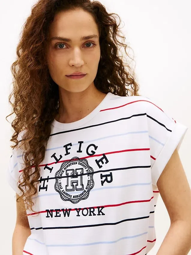 Arch Logo Striped Dolman Sleeve T-Shirt Arch Logo Striped Dolman Sleeve T-Shirt