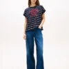 Arch Logo Striped Dolman Sleeve T-Shirt Arch Logo Striped Dolman Sleeve T-Shirt