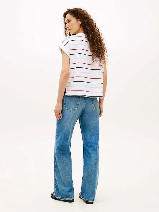 Arch Logo Striped Dolman Sleeve T-Shirt Arch Logo Striped Dolman Sleeve T-Shirt