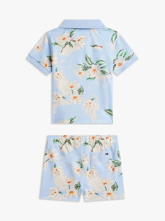 Babies’ Floral Print Polo & Short Set Babies’ Floral Print Polo & Short Set