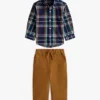 Babies’ Plaid Shirt and Pant Set