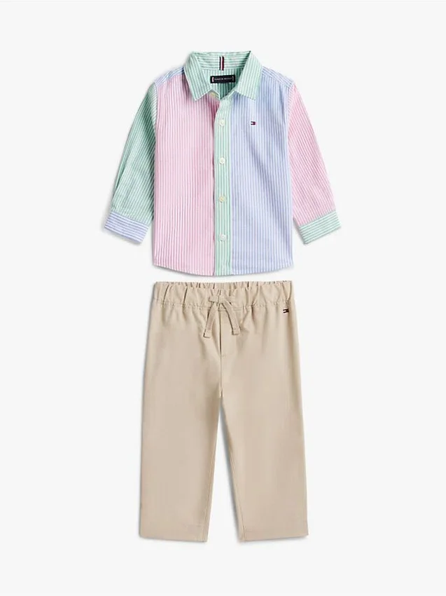 Babies’ Stripe Shirt and Pant Set Babies’ Stripe Shirt and Pant Set