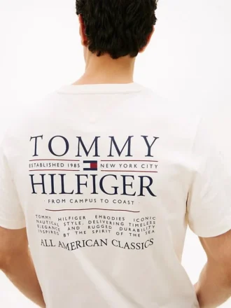 Back Logo Graphic Slub Cotton T-Shirt