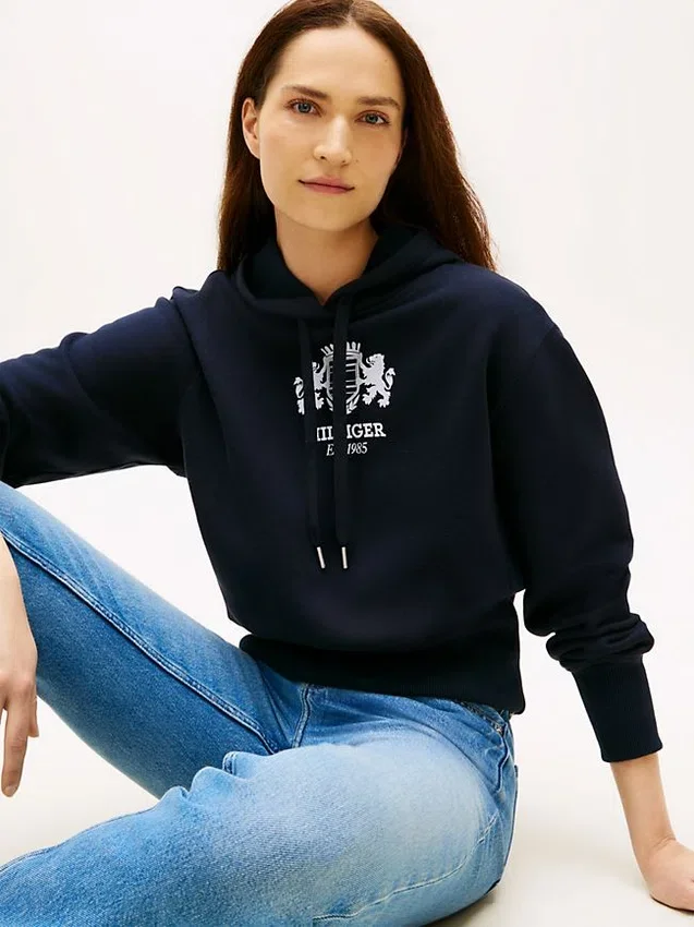 Badge Crest Logo Brushed-Back Hoodie Badge Crest Logo Brushed-Back Hoodie