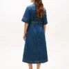 Belted Denim Midi Dress