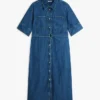 Belted Denim Midi Dress