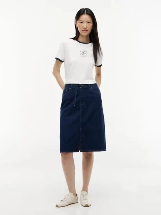 Belted Denim Skirt