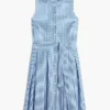 Belted Gingham Seersucker Midi Dress