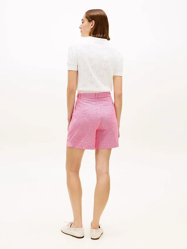 Belted Gingham Seersucker Short Belted Gingham Seersucker Short