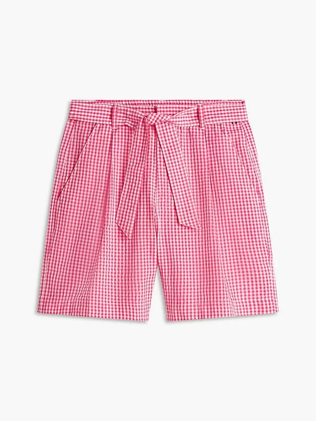 Belted Gingham Seersucker Short Belted Gingham Seersucker Short