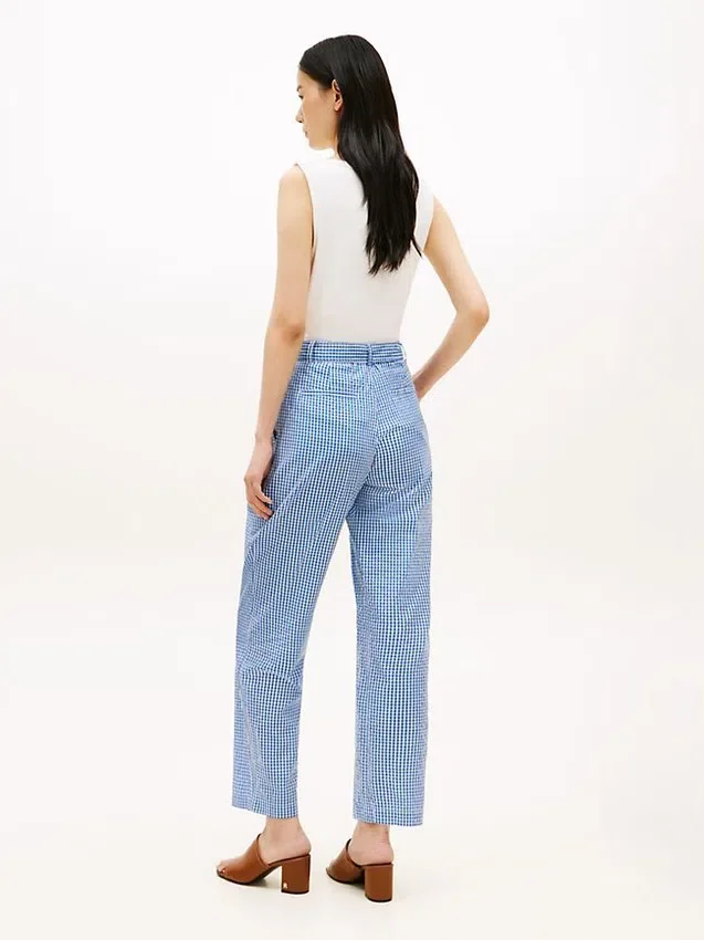 Belted Gingham Seersucker Tapered Pant Belted Gingham Seersucker Tapered Pant