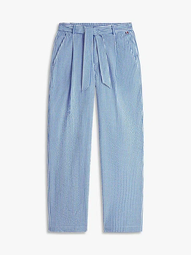 Belted Gingham Seersucker Tapered Pant Belted Gingham Seersucker Tapered Pant