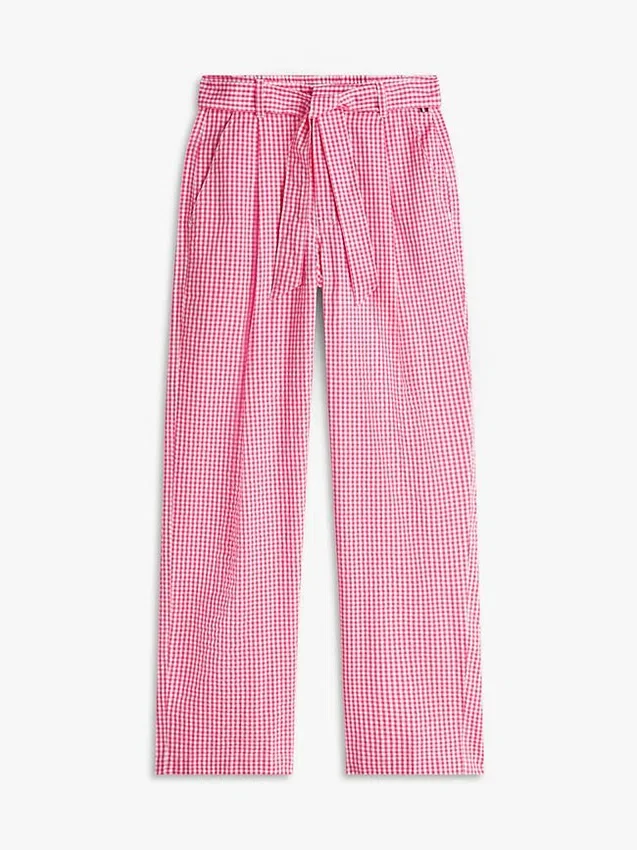 Belted Gingham Seersucker Tapered Pant Belted Gingham Seersucker Tapered Pant