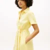 Belted Linen-Cotton Blend Shirtdress