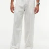 Belted Striped Cotton-Linen Blend Pant Belted Striped Cotton-Linen Blend Pant