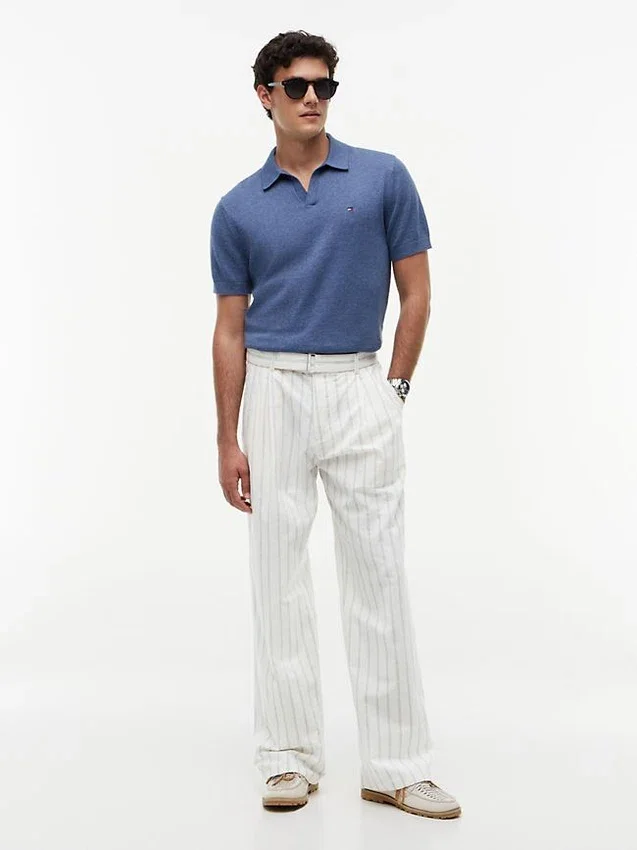 Belted Striped Cotton-Linen Blend Pant Belted Striped Cotton-Linen Blend Pant