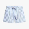 Belted Striped Linen-Blend Short Belted Striped Linen-Blend Short
